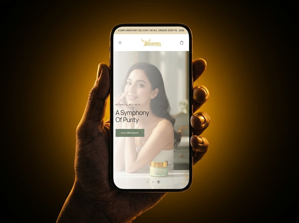 The storefront on a phone, with cart and delivery banner